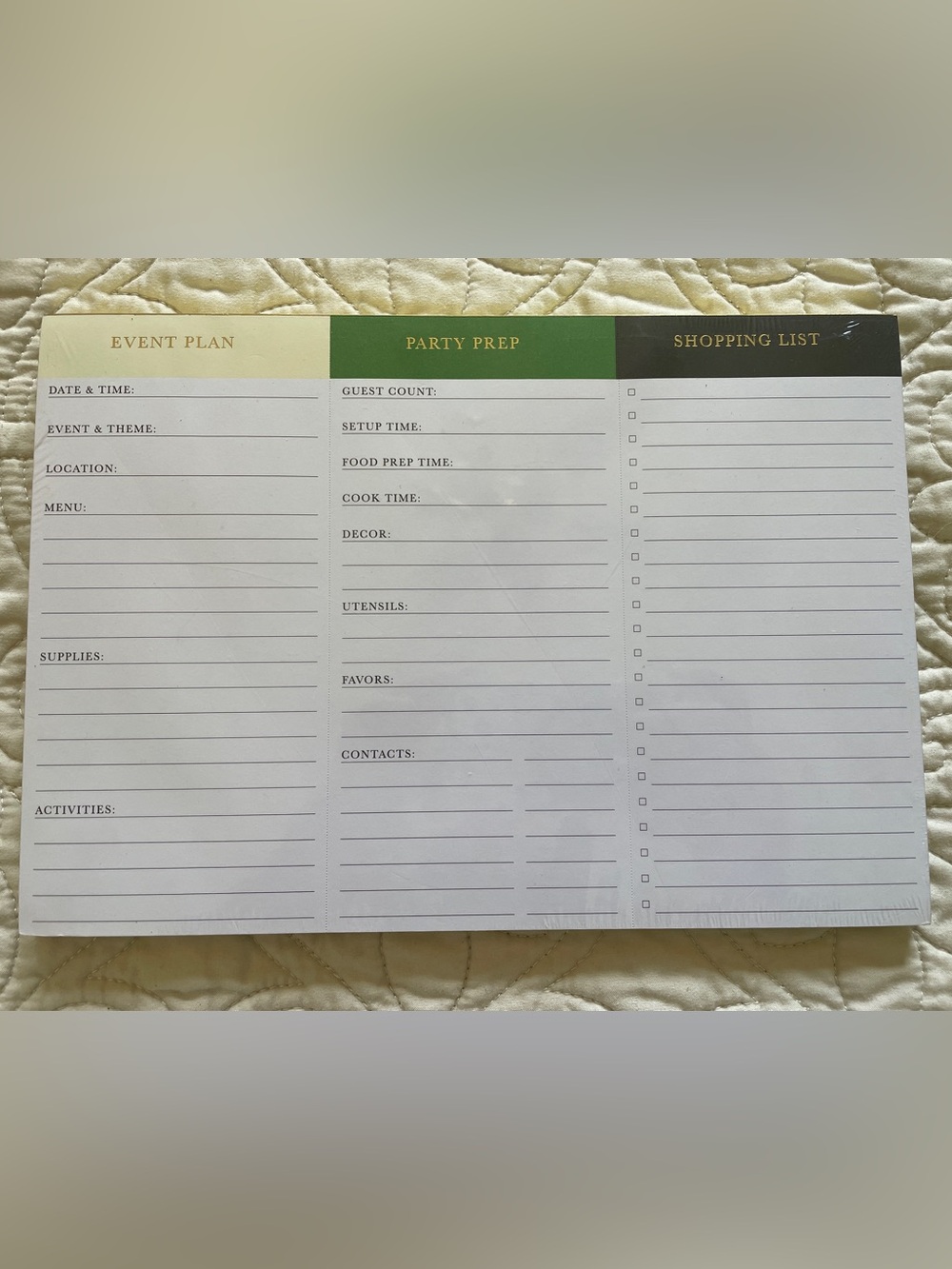 Kate Spade x Target Event & Party Prep Planner Notepad - Triple Column